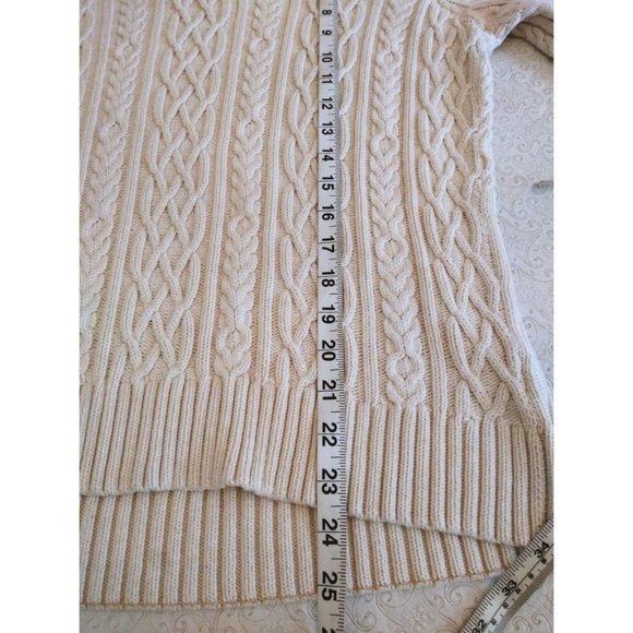 Croft‎ & Barrow Women's Ivory Cable Knit Sweater SIZE L - Picture 11 of 12